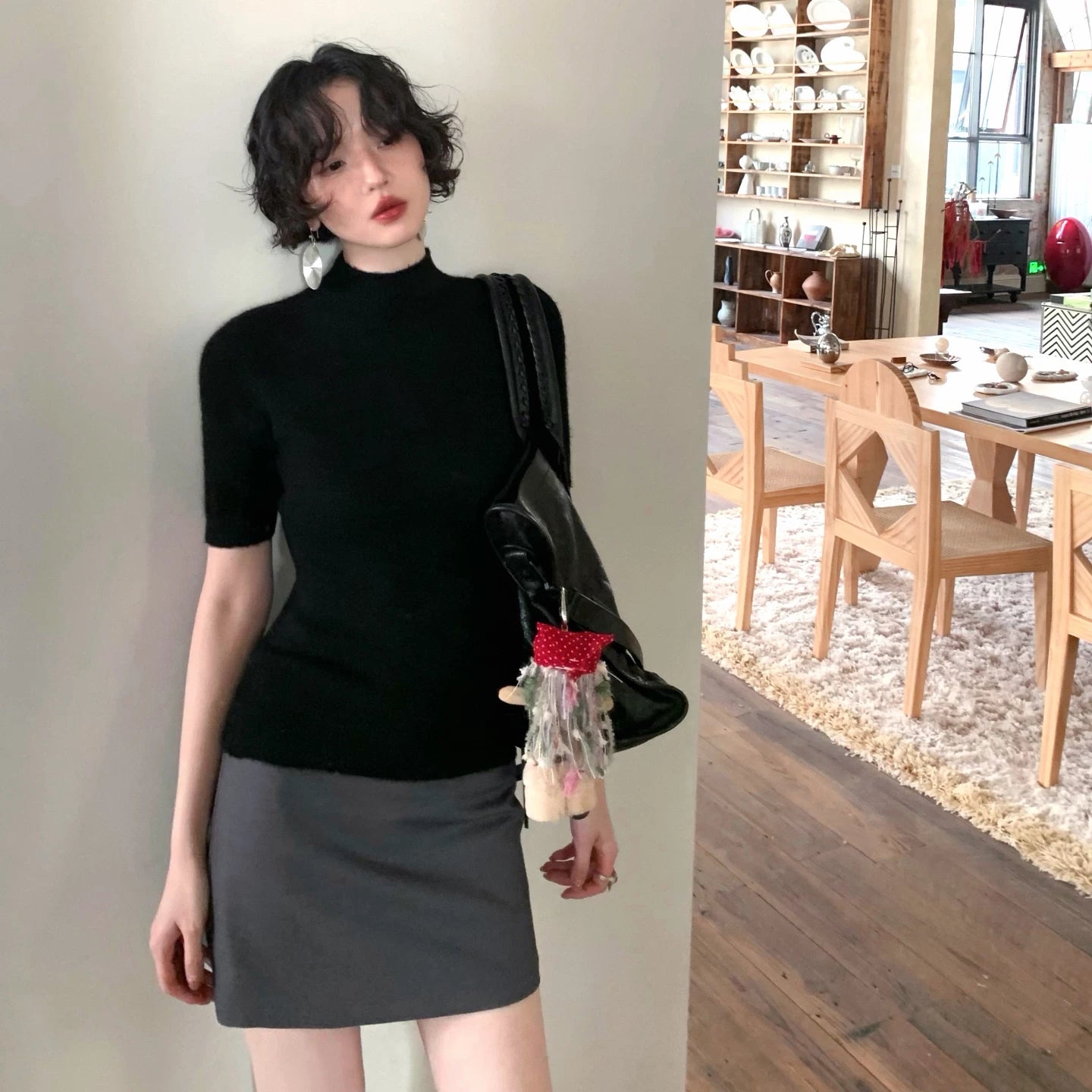 KELIFAN Retro Simple Suit Skirt