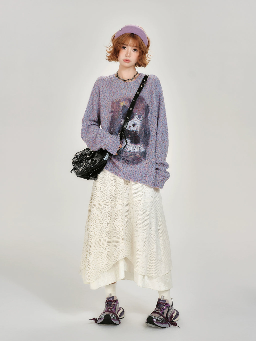 Girlyhalo Vintage Irregular Patchwork Lace Skirt