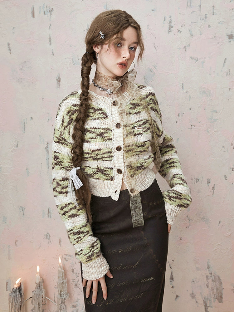 IMONE Striped Thin Soft Waxy Knitted Sweater