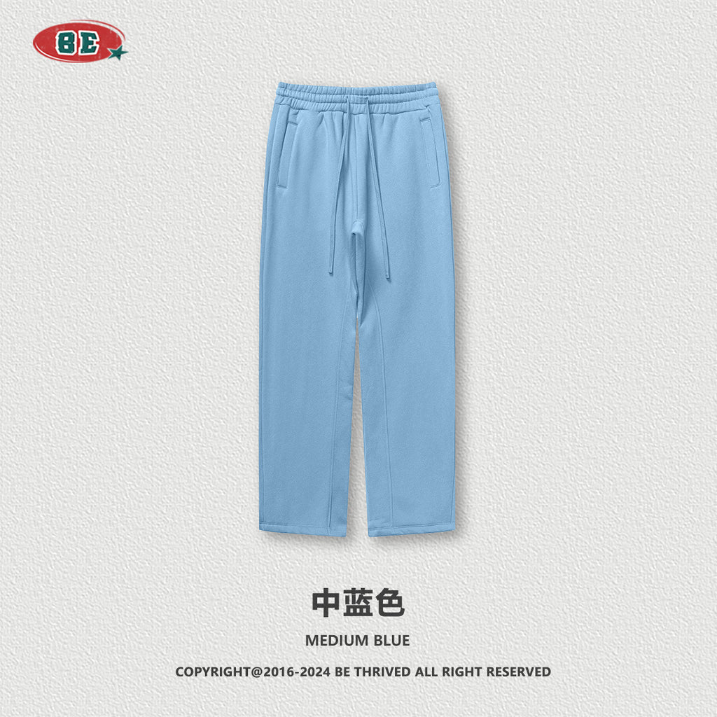 BE Thrived Clothing Loose Fleece Solid Color Zipper Hooded Sweater Casual Pants Set