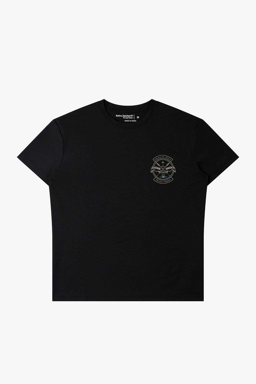 NO LOGO Strip Reflective Printed Front Shoulder Tee