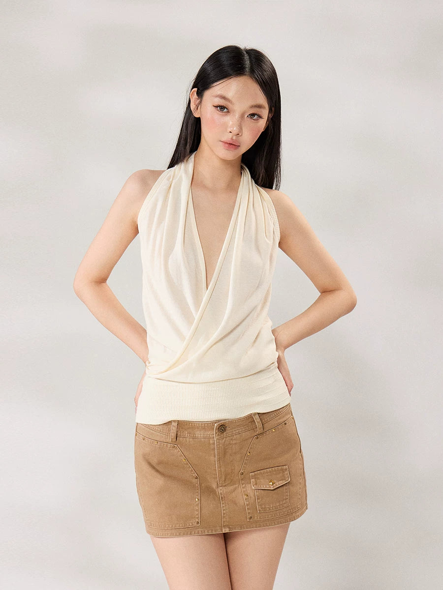 WITHMIN Neck-hanging Sleeveless Thin Vest