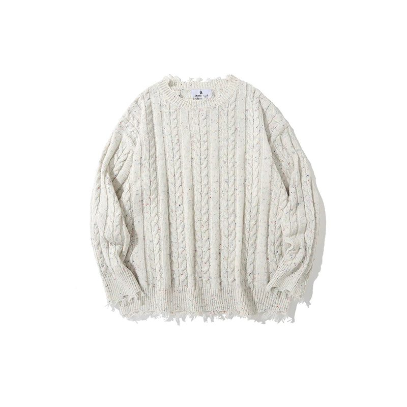 ALOHA Vintage Lazy Slack Twist Striped Sweater