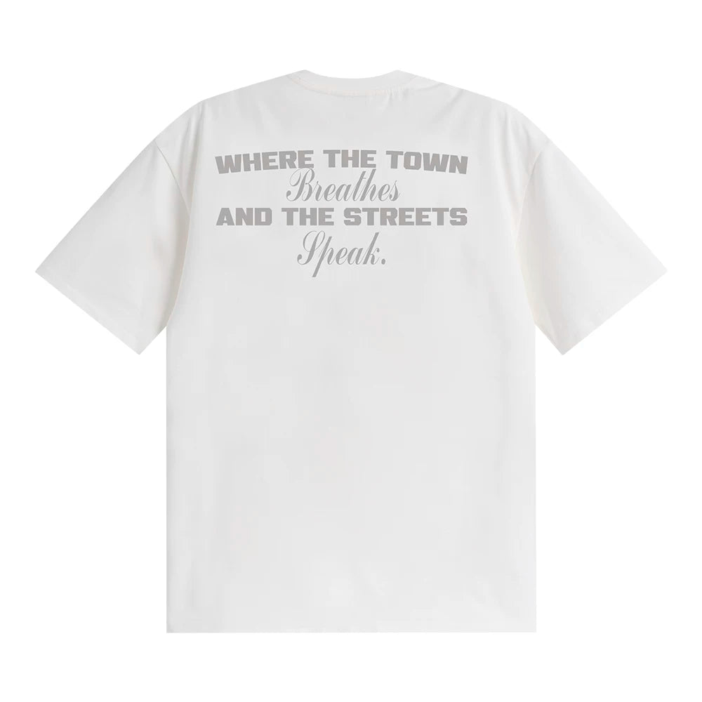 Loopsoon Back Letter Print Loose Versatile Tee