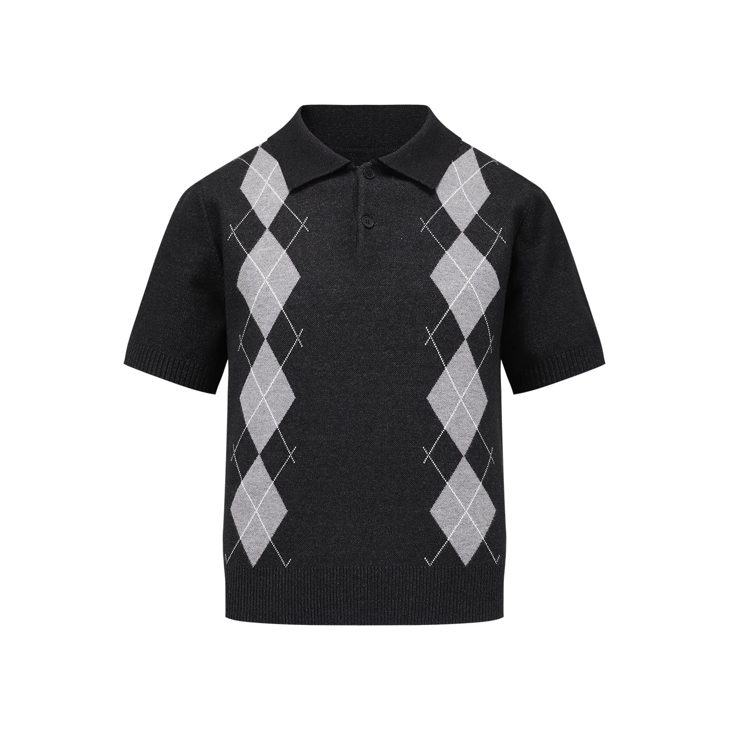 MANUSCRIPT Rhombus Knitted Polo Tee