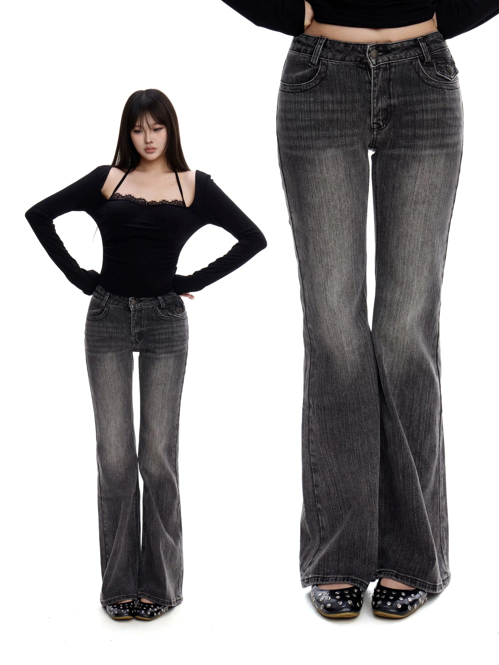 WITHMIN Straight Casual Versatile Low-rise Slim Jeans