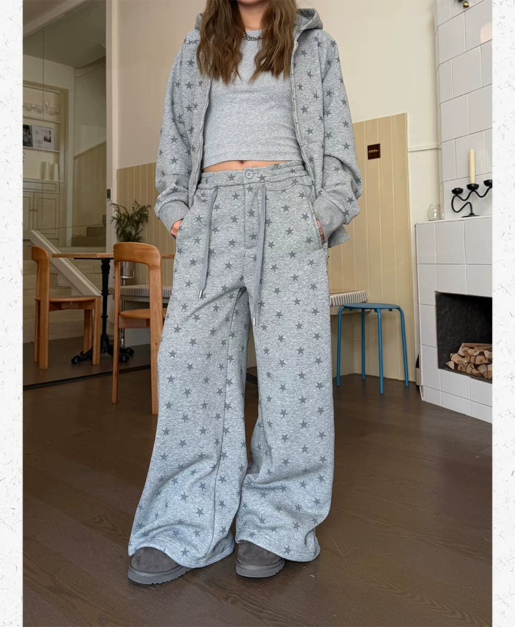 CCYE Fleece Star Full Print Casual Sweatpants