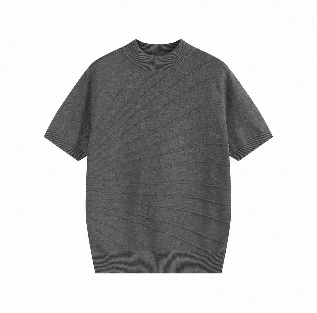 AMBSOM Simple Front Shoulder Knitted Tee