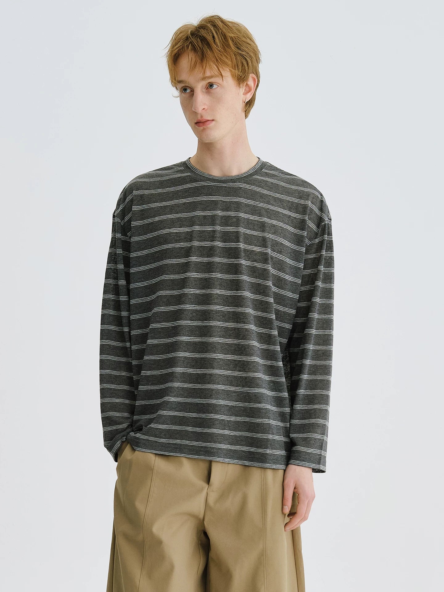 LIVINGTOWN Vintage Simple Casual Loose Striped Long Sleeve