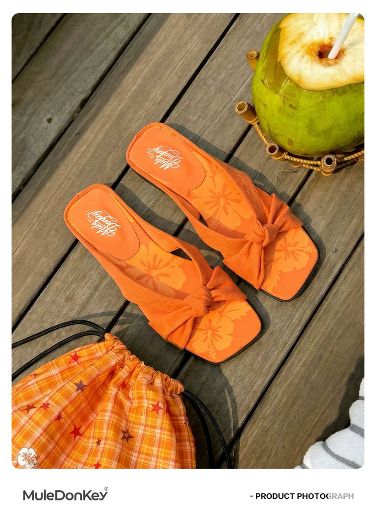 Donkey Wedges with Bow and Sandals