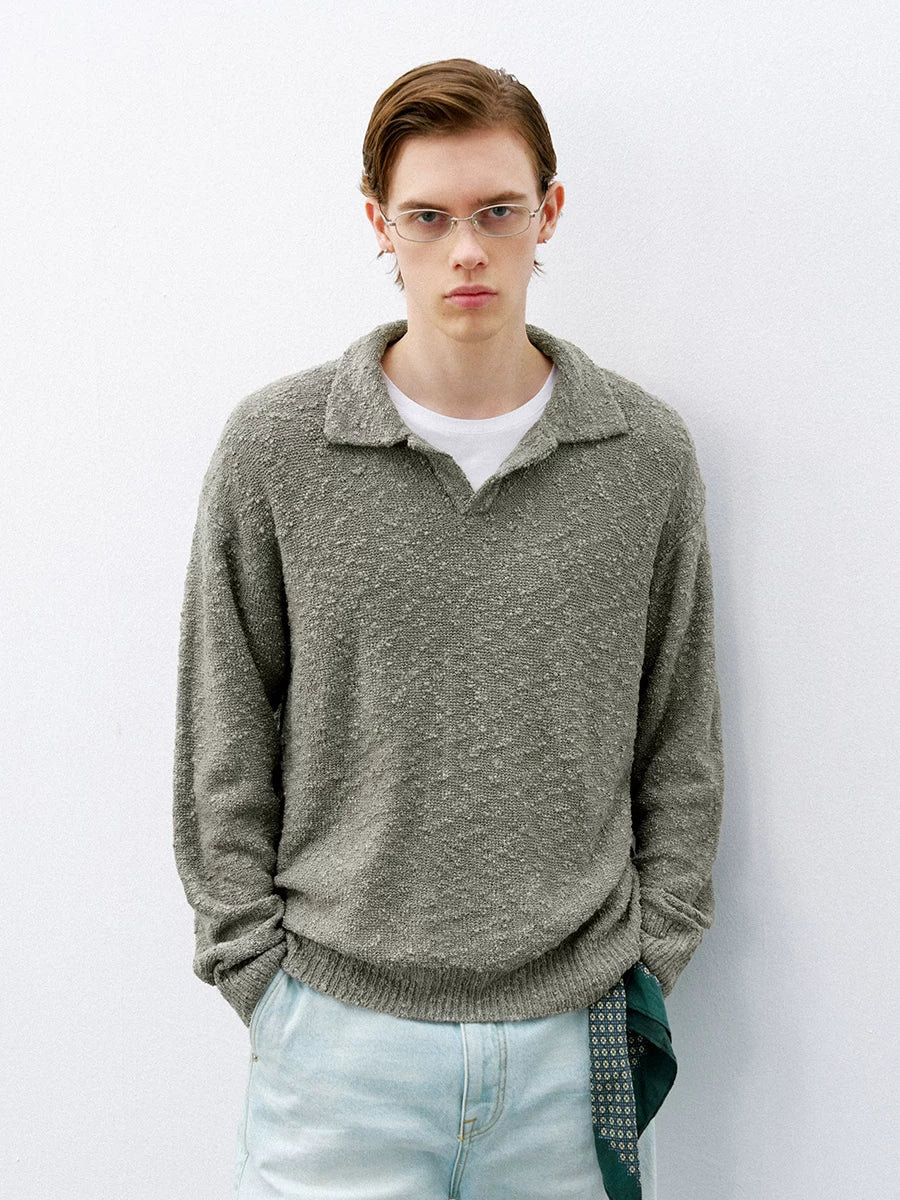 714Street old money long-sleeved polo shirt