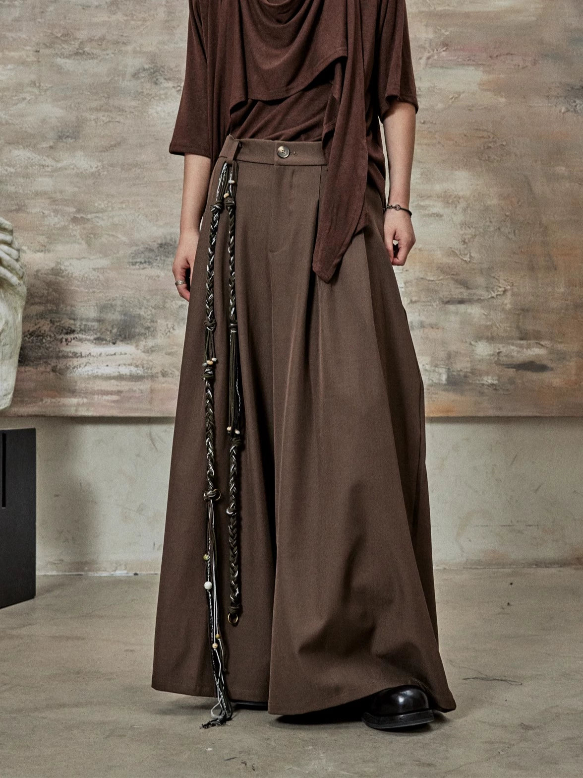 SUNYVONNE Small Loose and Thin Casual Trousers Skirt Suit Pants