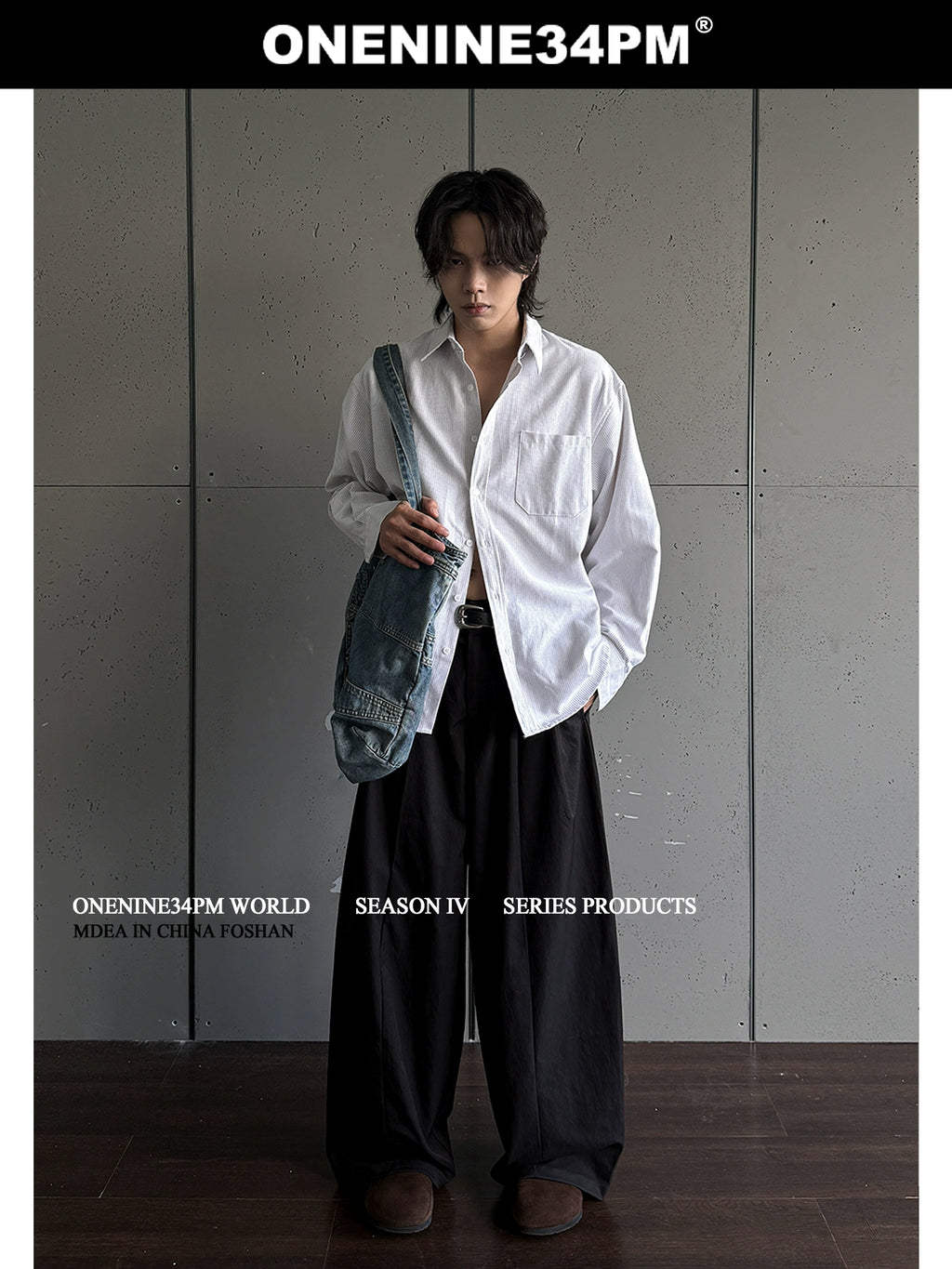 ONENINE34PM Basic Simple Striped Shirt