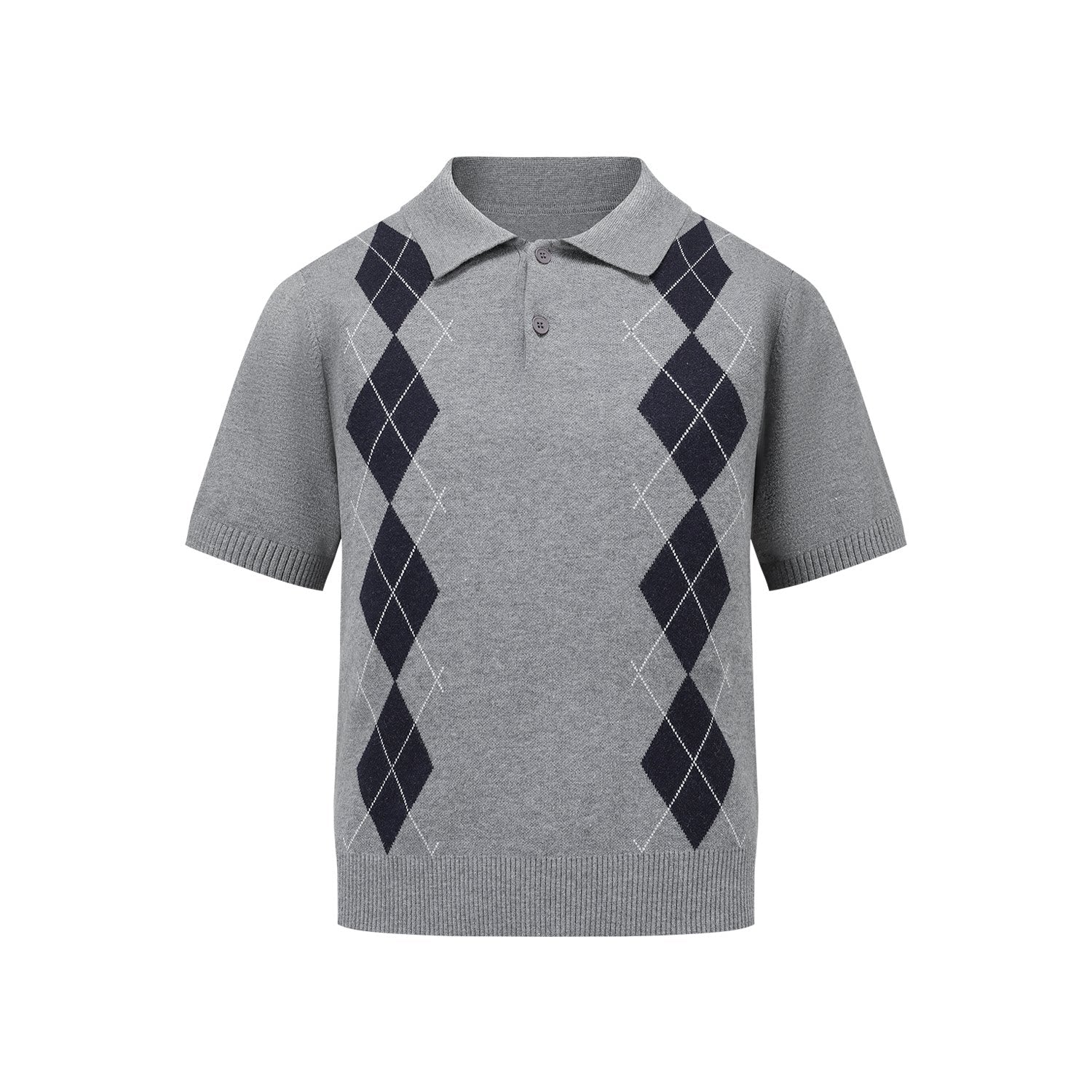 MANUSCRIPT Rhombus Knitted Polo Tee