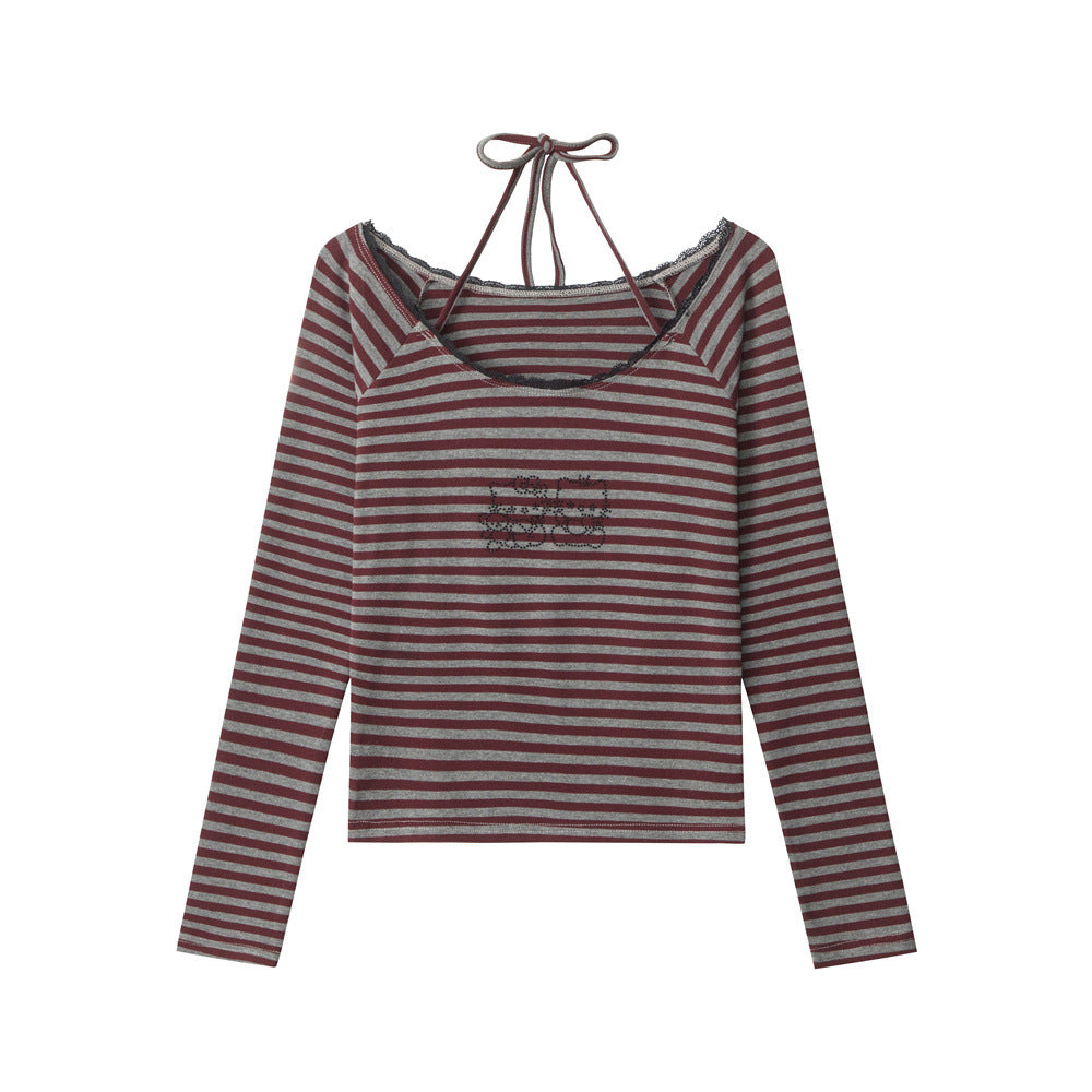 Nariele Shoulder Stripes Slim Short Long Sleeves