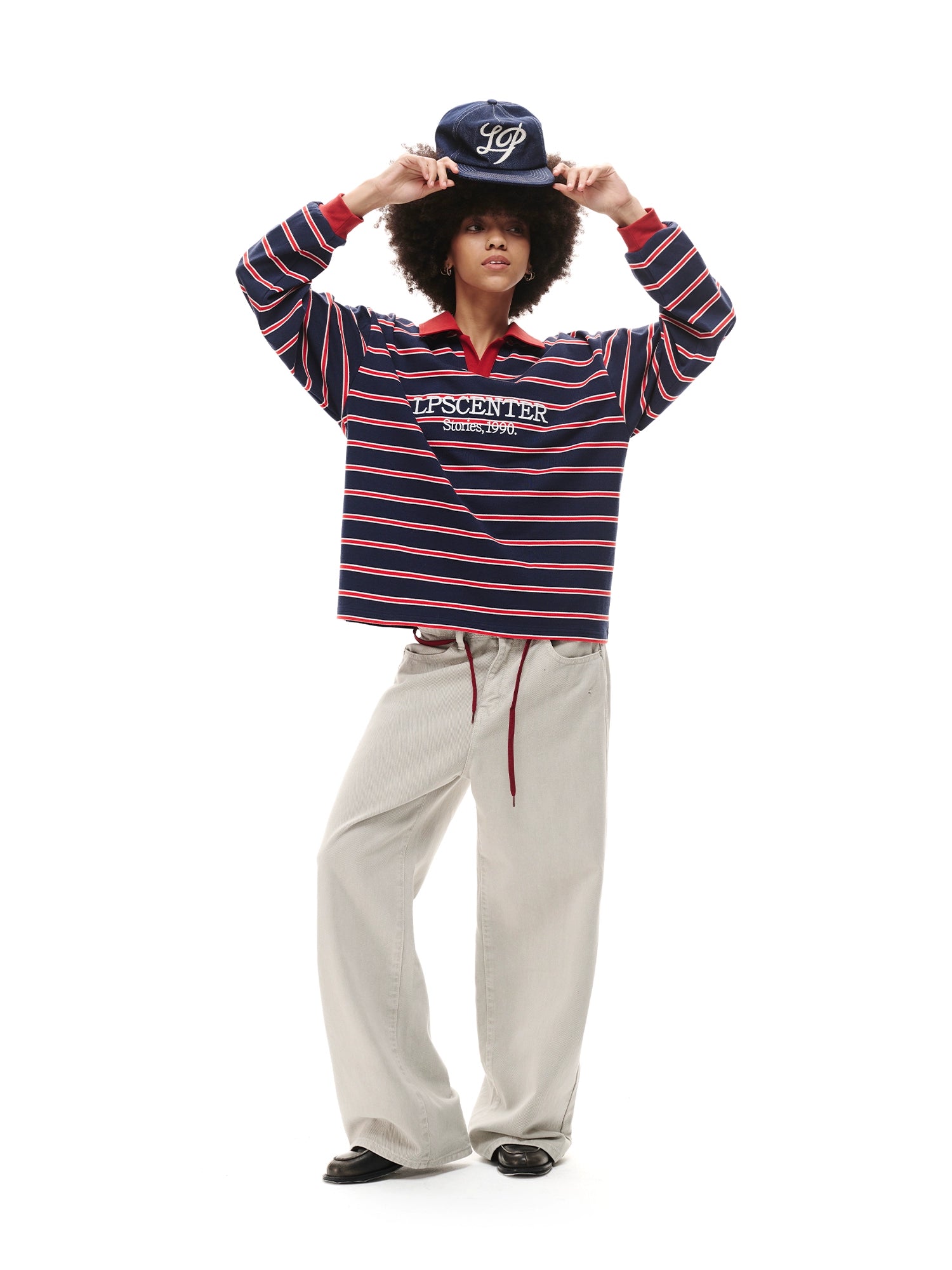 Loopsoon Vintage Striped Contrasting Polo Shirt