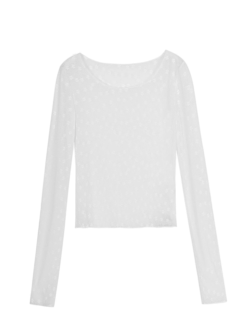 XUJING Lace Floral Slim Long Sleeves