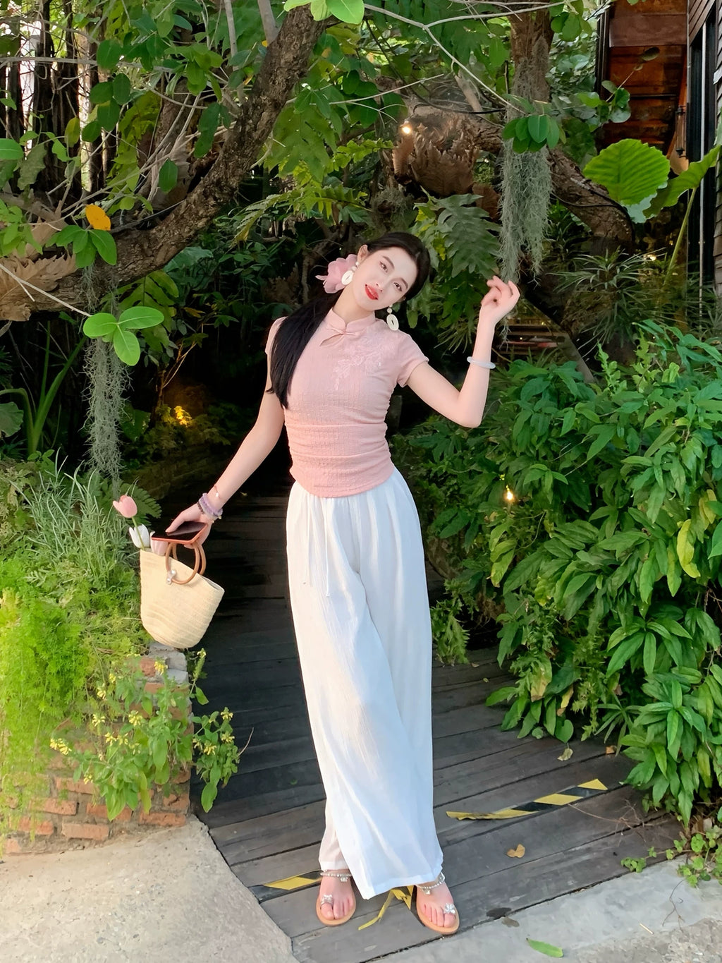 ZIHE New Chinese Straight Versatile Trousers