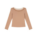 Kano Contrast Collar Lace Splicing Slim Long Sleeves