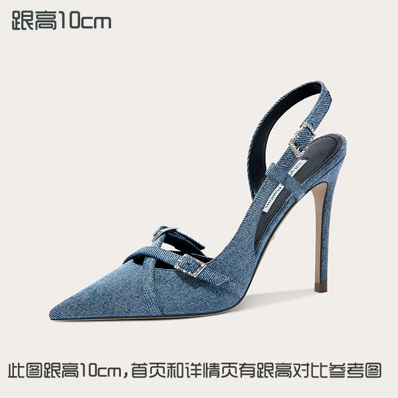 Lily Wei Fashion Cross-Heeled Sandals