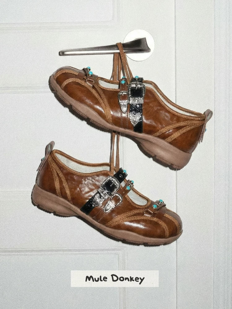 Donkey Niche Shallow Mouth Flat Shoes