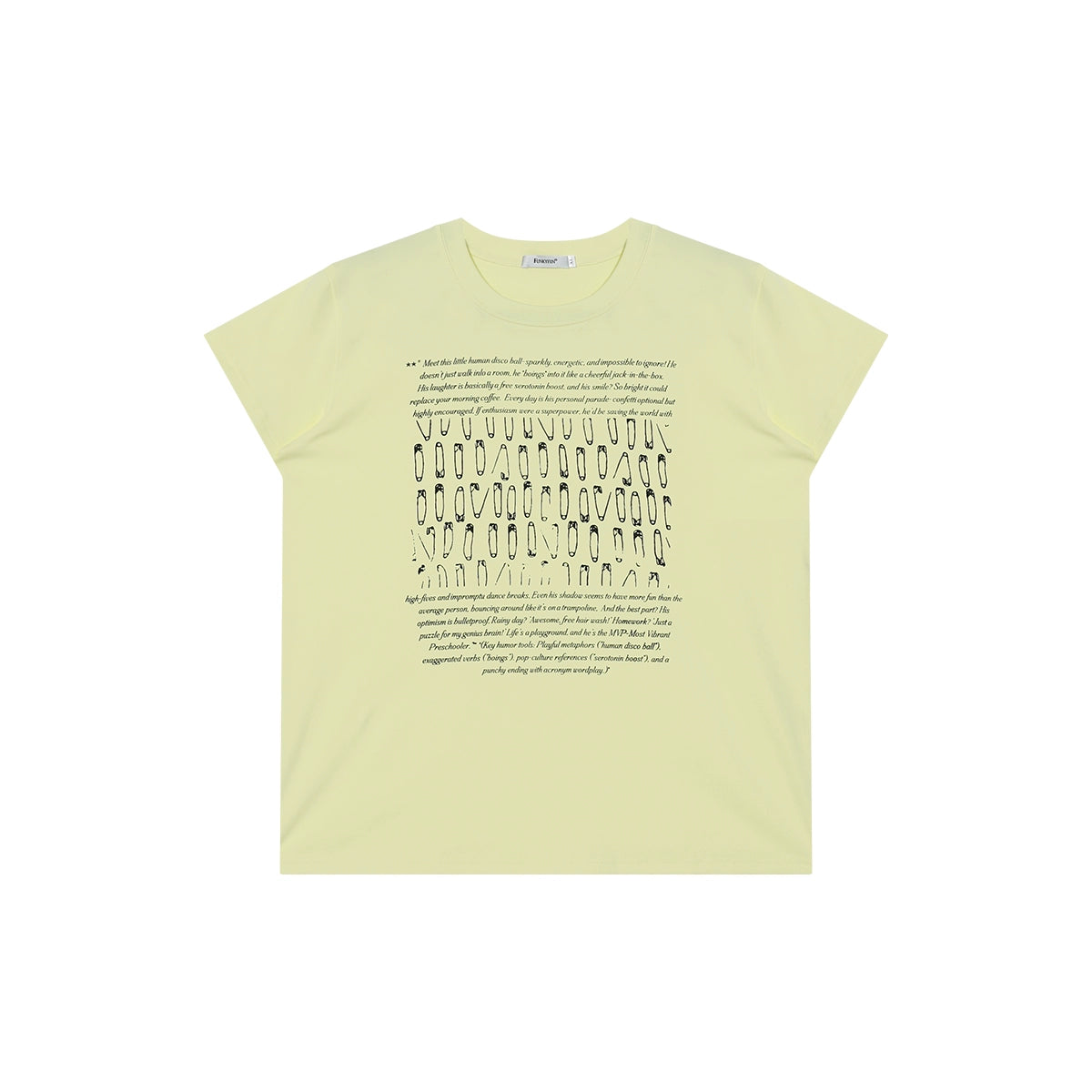 FUNKYFUN Pin Slogan Old Sense Printing Tee