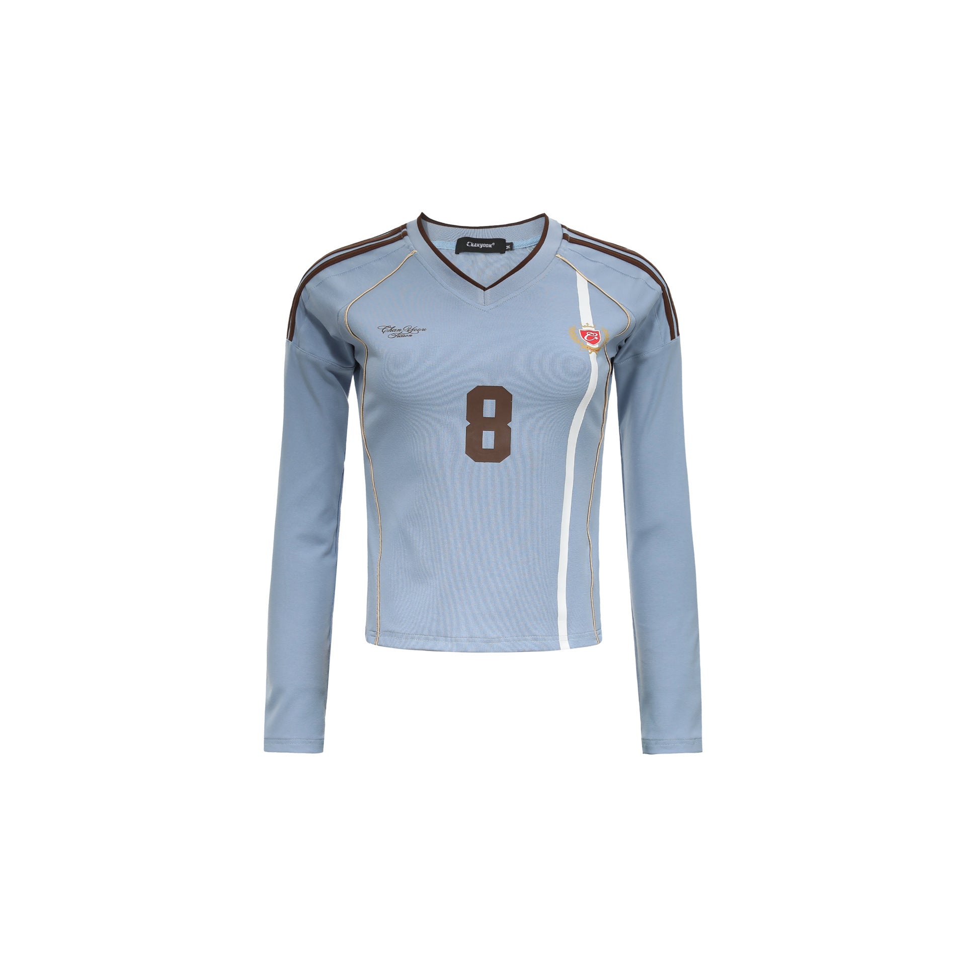 CHANYOOU Vintage Striped V-Neck Sports Long Sleeve
