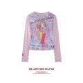 BJHG [Flying Girl Police Joint Name] Sweet and Cool Slim-fit Long Sleeve Blouse
