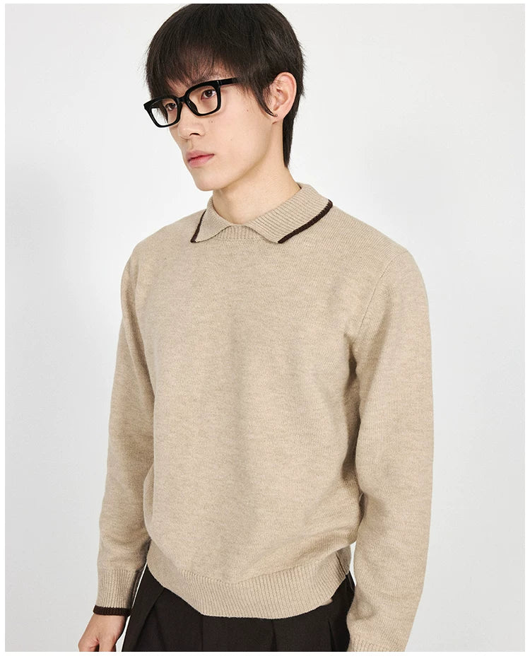 Stay The Night Contrast Polo Vibe Sweater