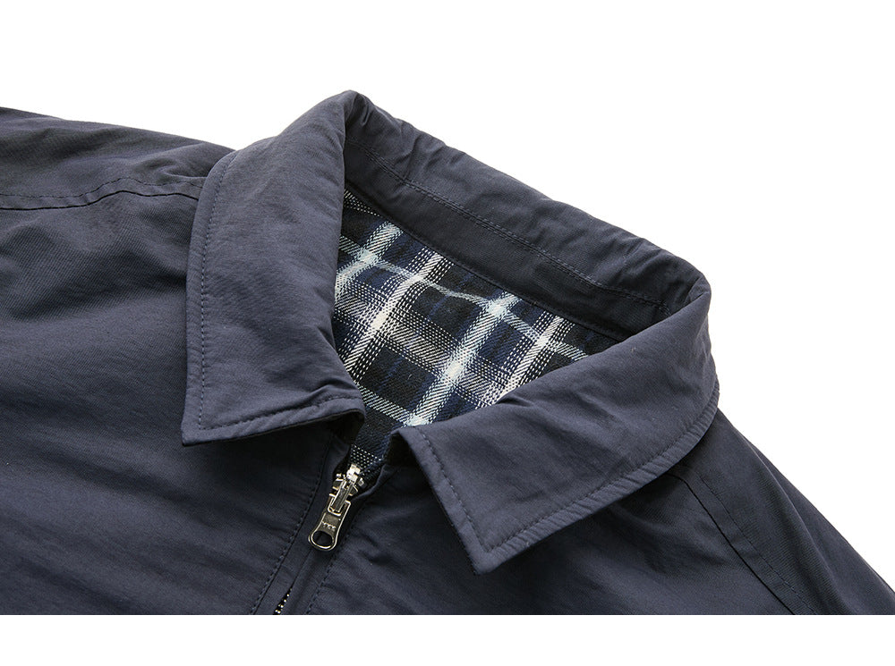 EME Vintage Double Sided Plaid Lapel Jacket