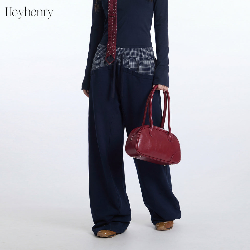 HeyHenry Splicing Sports Wide Leg Sweatpants