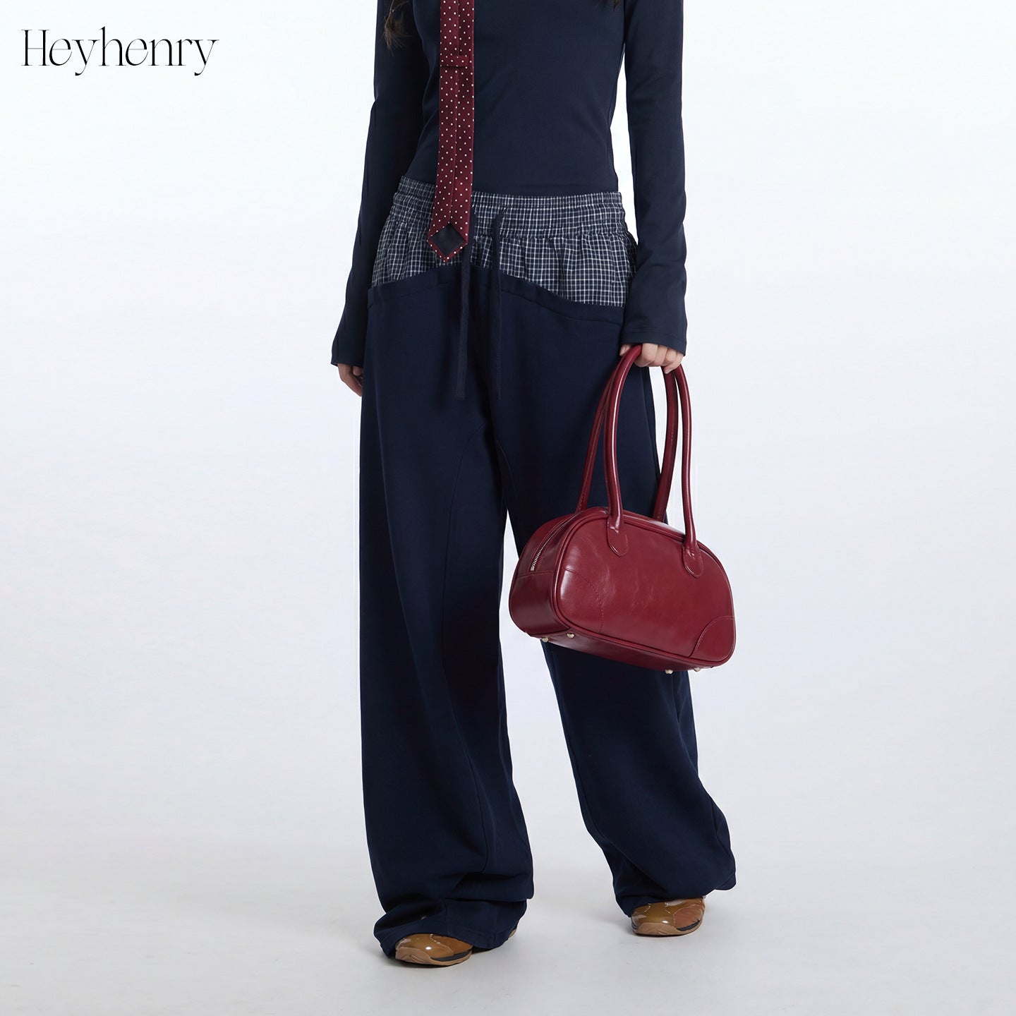 HeyHenry Splicing Sports Wide Leg Sweatpants