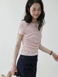 VOOE Sweet Pleated Skinny Short Tee