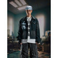NOMANIAI Spoils Loose Short Lapel Zipper Jacket