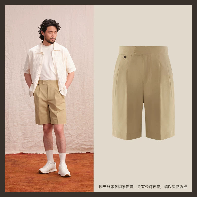 CULTUM Vintage High Waist Double-pleated Shorts