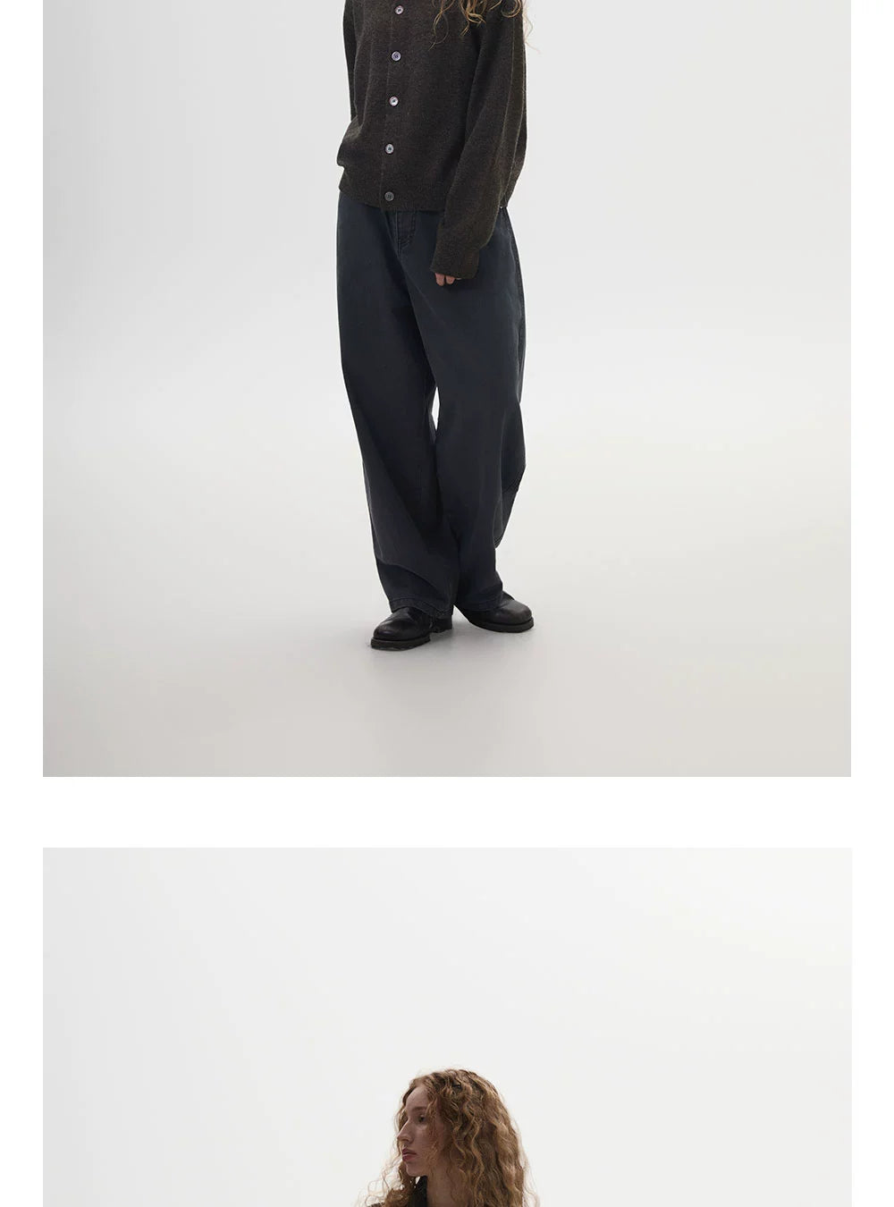 Anniehall Short Lapel Button-down Sweater