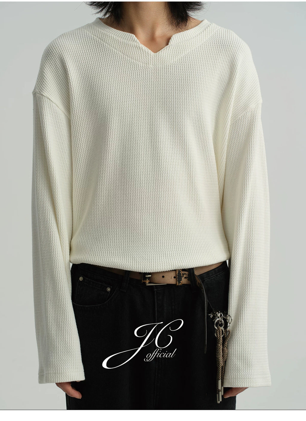 JCAESAR Snake Bone V-neck Versatile Sweater