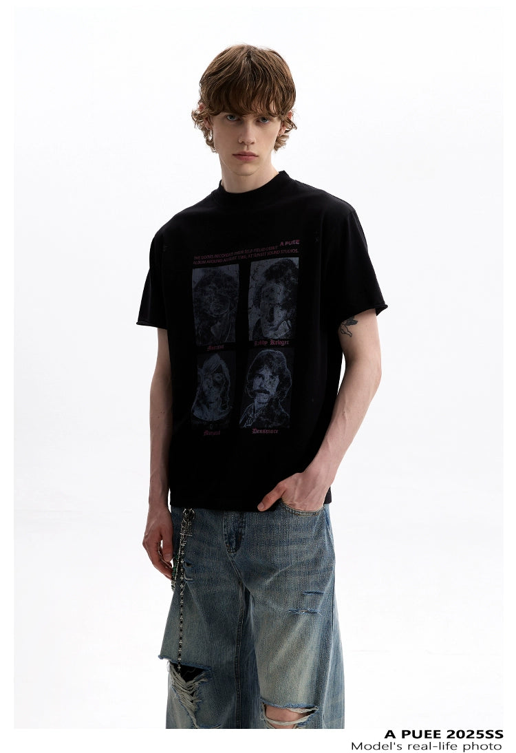A PUEE Retro Band Portrait Print Tee