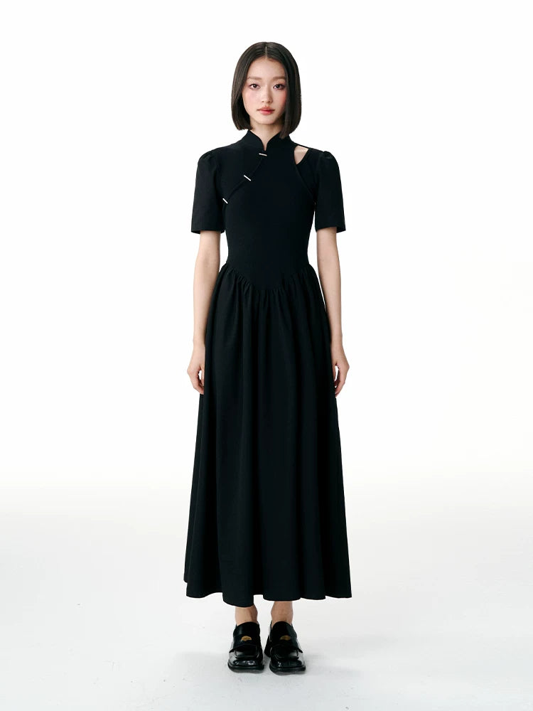 YEDM Metal Buckle Short-sleeved Dress