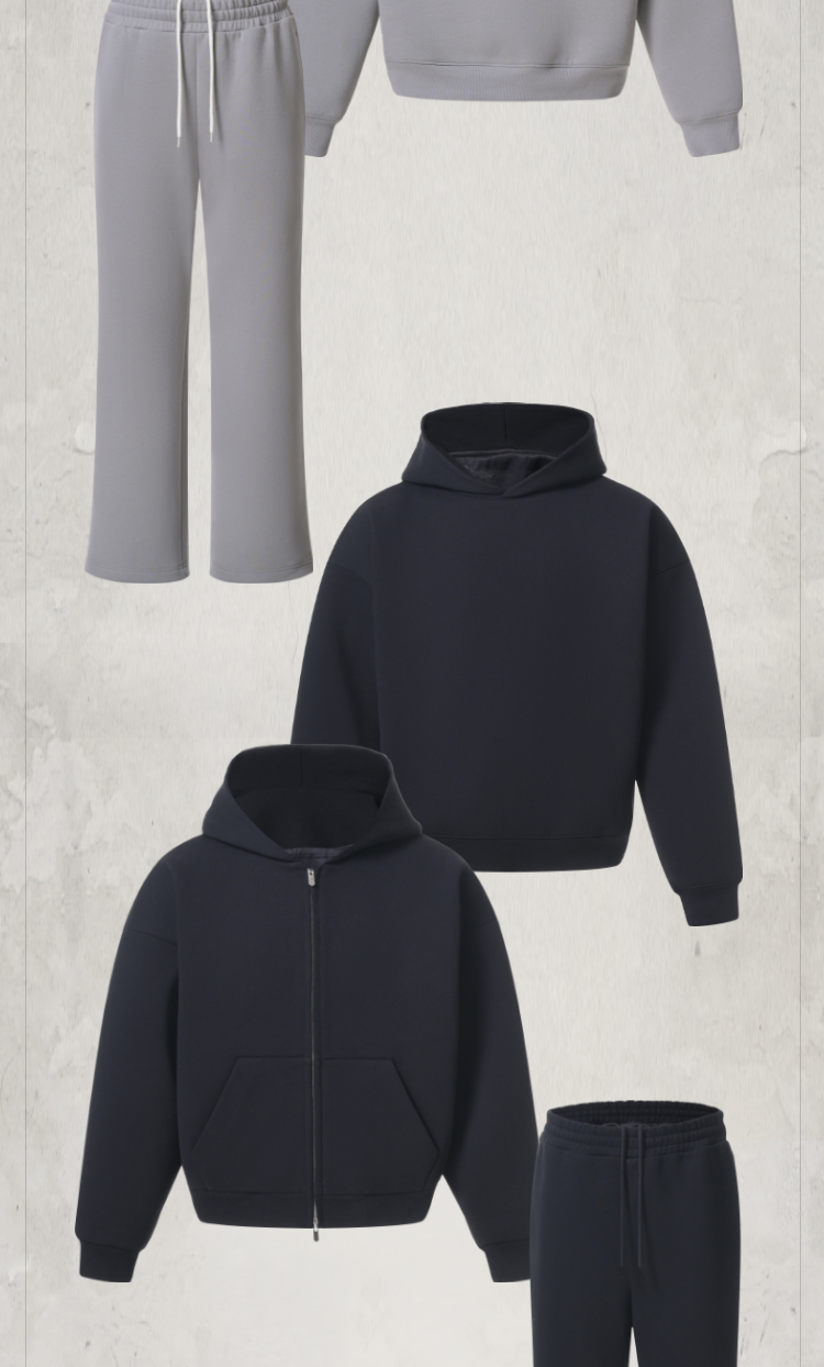 KONOOT Casual Zipper Pullover Sweatshirt Set