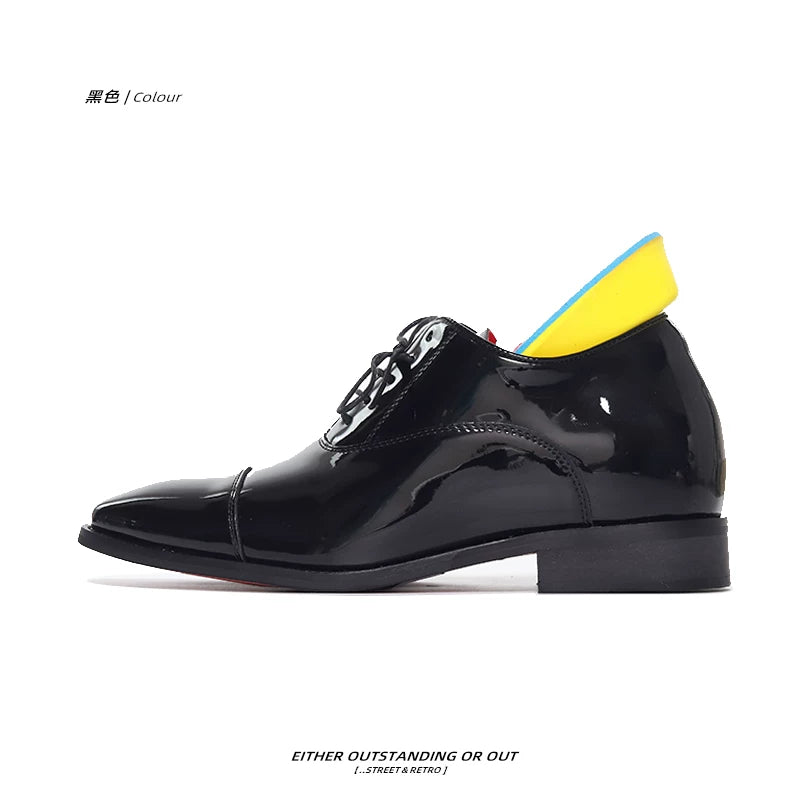 SHENLV STUDIO Glossy Pointed-toed Red-soled Leather Shoes