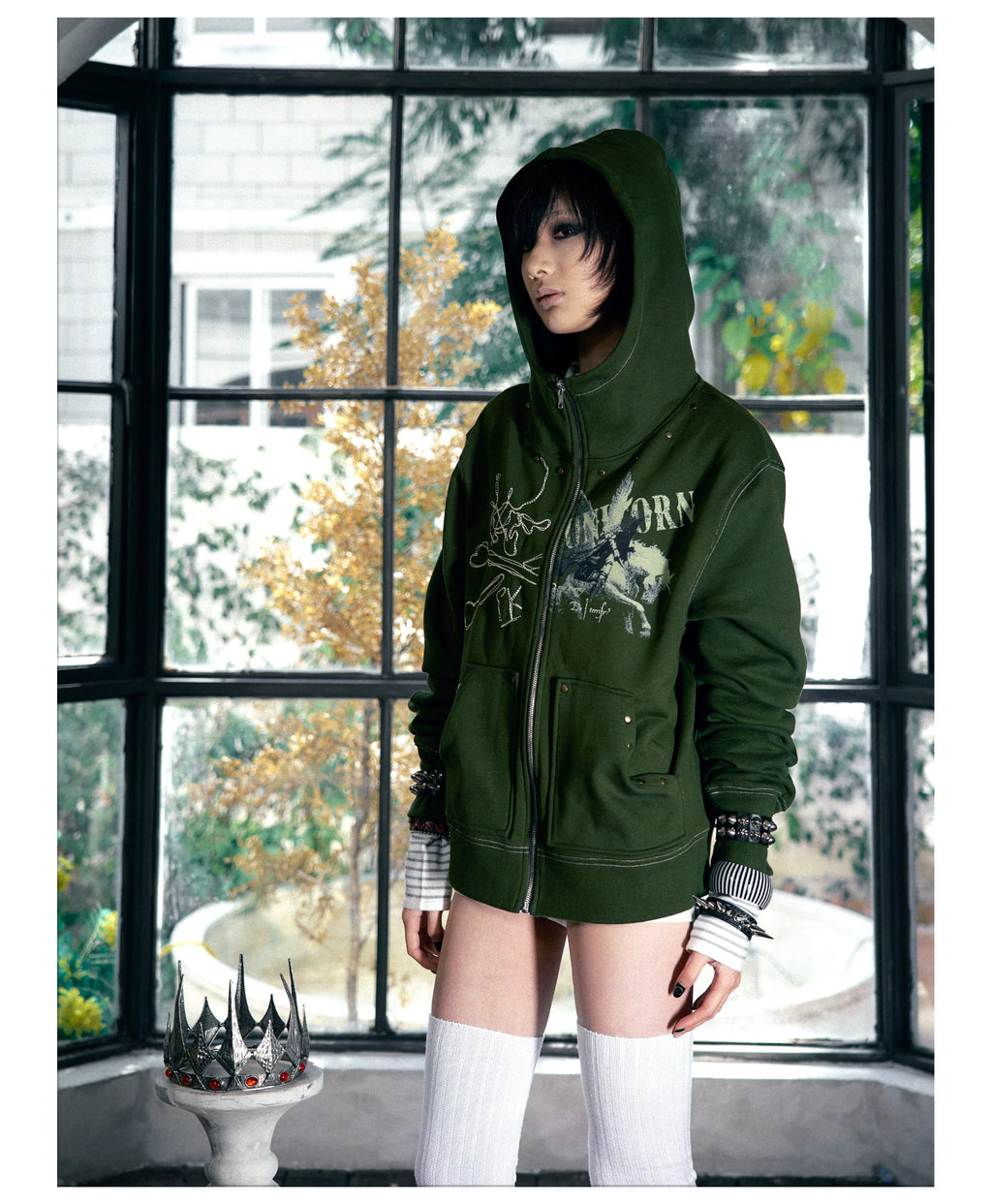 PAIKI Magic Ride Unicorn Cardigan Hooded Fleece Sweater