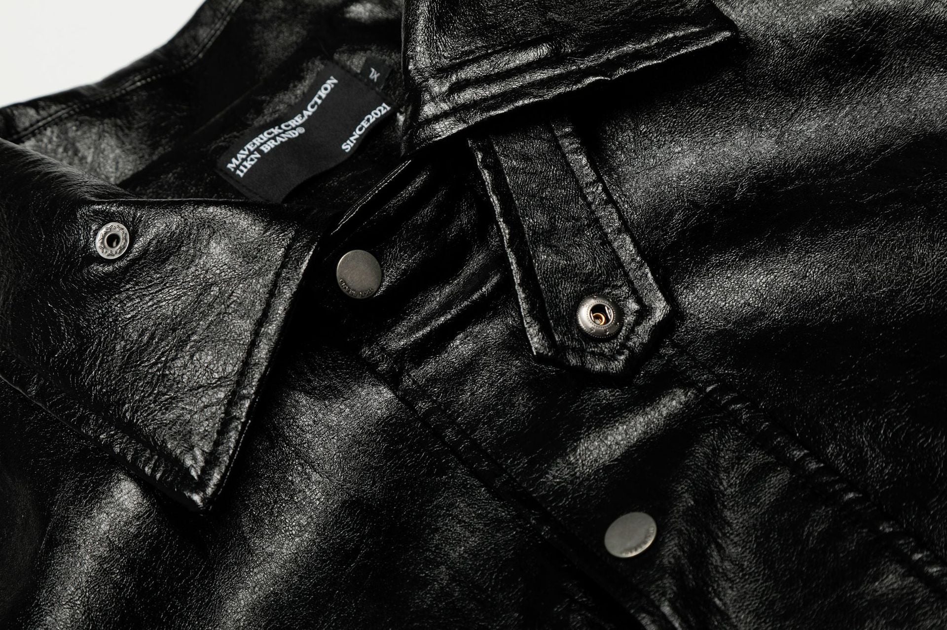 11KN Vintage Lapel Loose Motorcycle Suit Leather Jacket