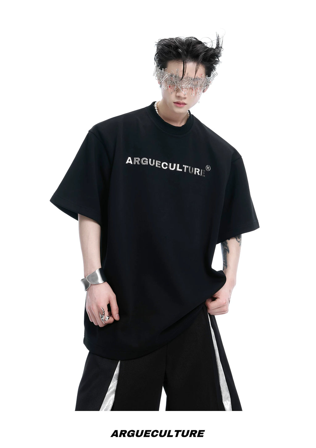 ArguECulturE Rivet Spine Embroidery Loose Tee