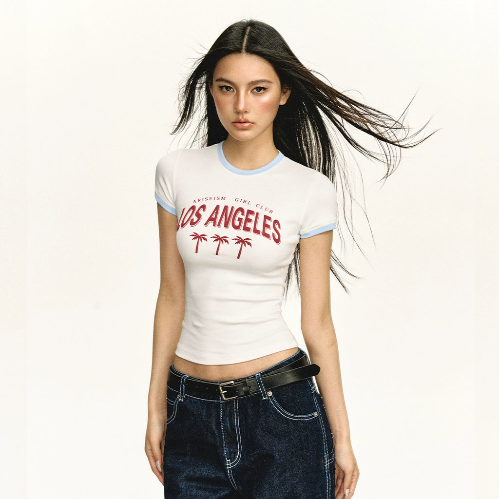 Ariseism Retro Babes Print Crew Neck Tee