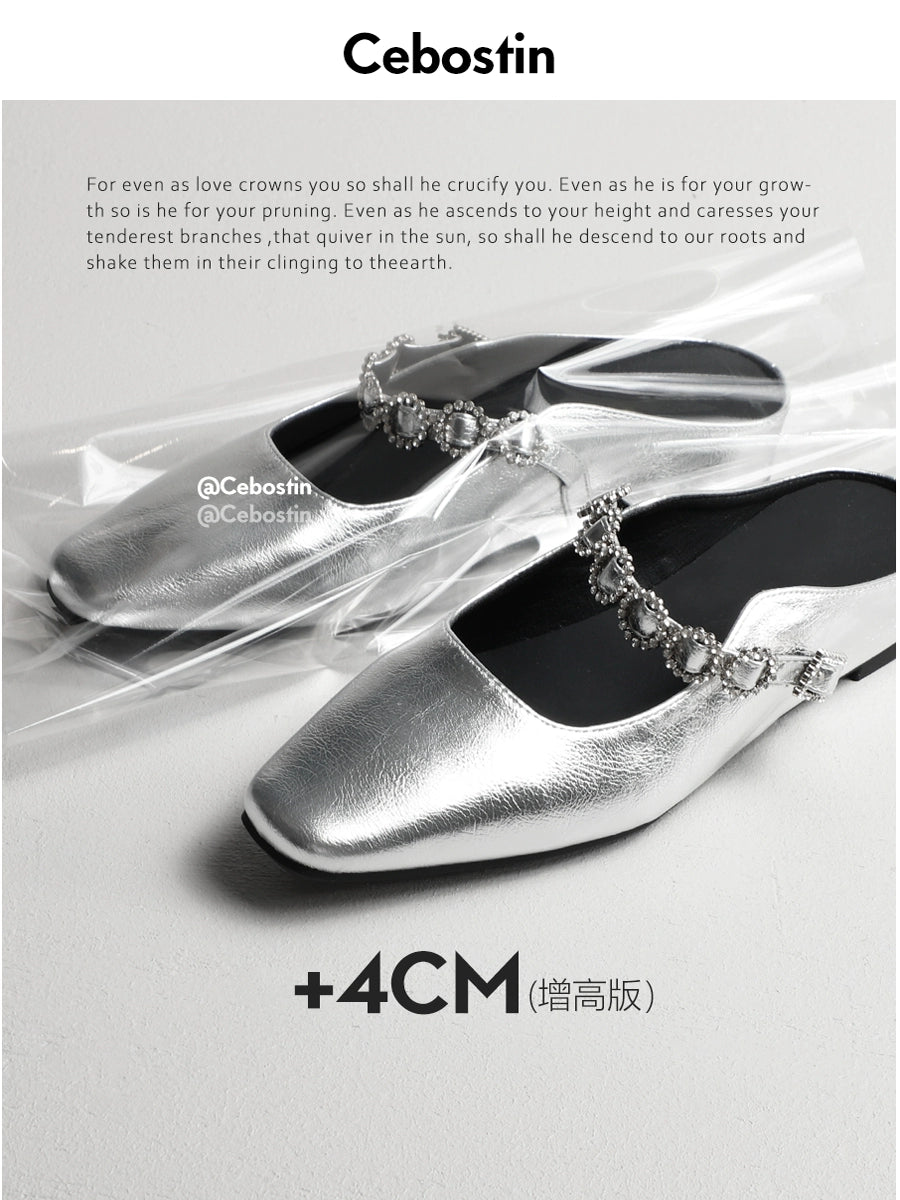 Cebostin High-end Shallow Mouth Bag Head Half Slippers