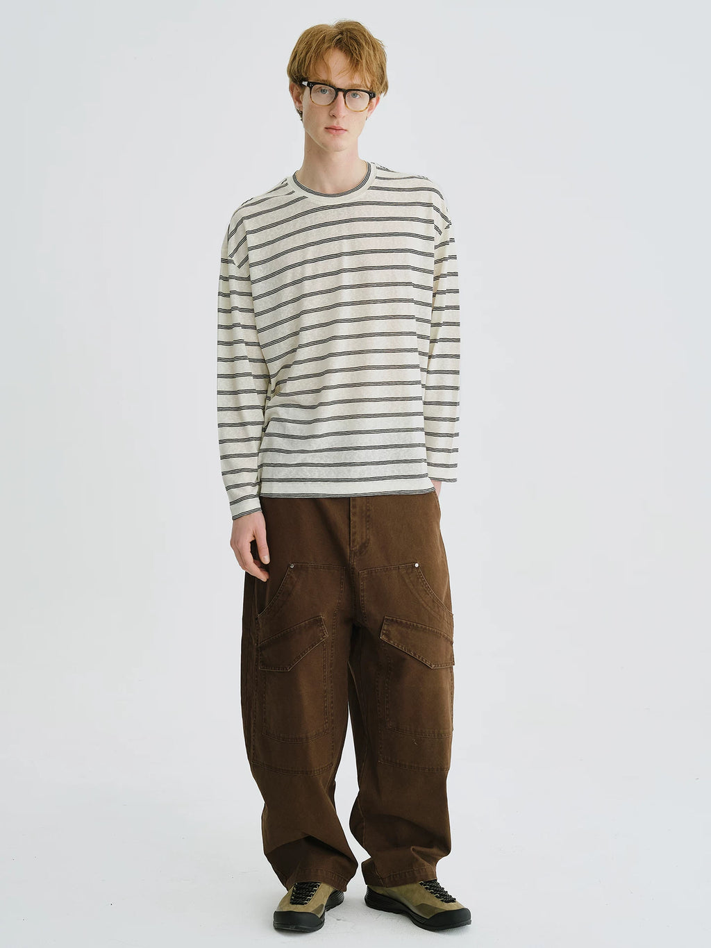 LIVINGTOWN Vintage Simple Casual Loose Striped Long Sleeve