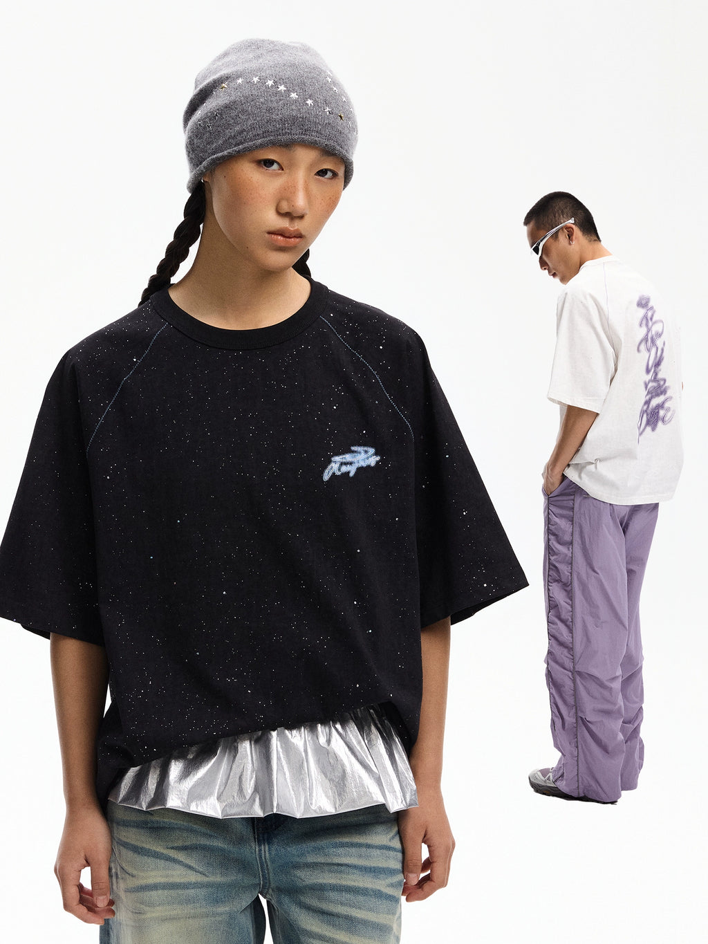 NewJNXS Retro Hot Silver Printing Tee