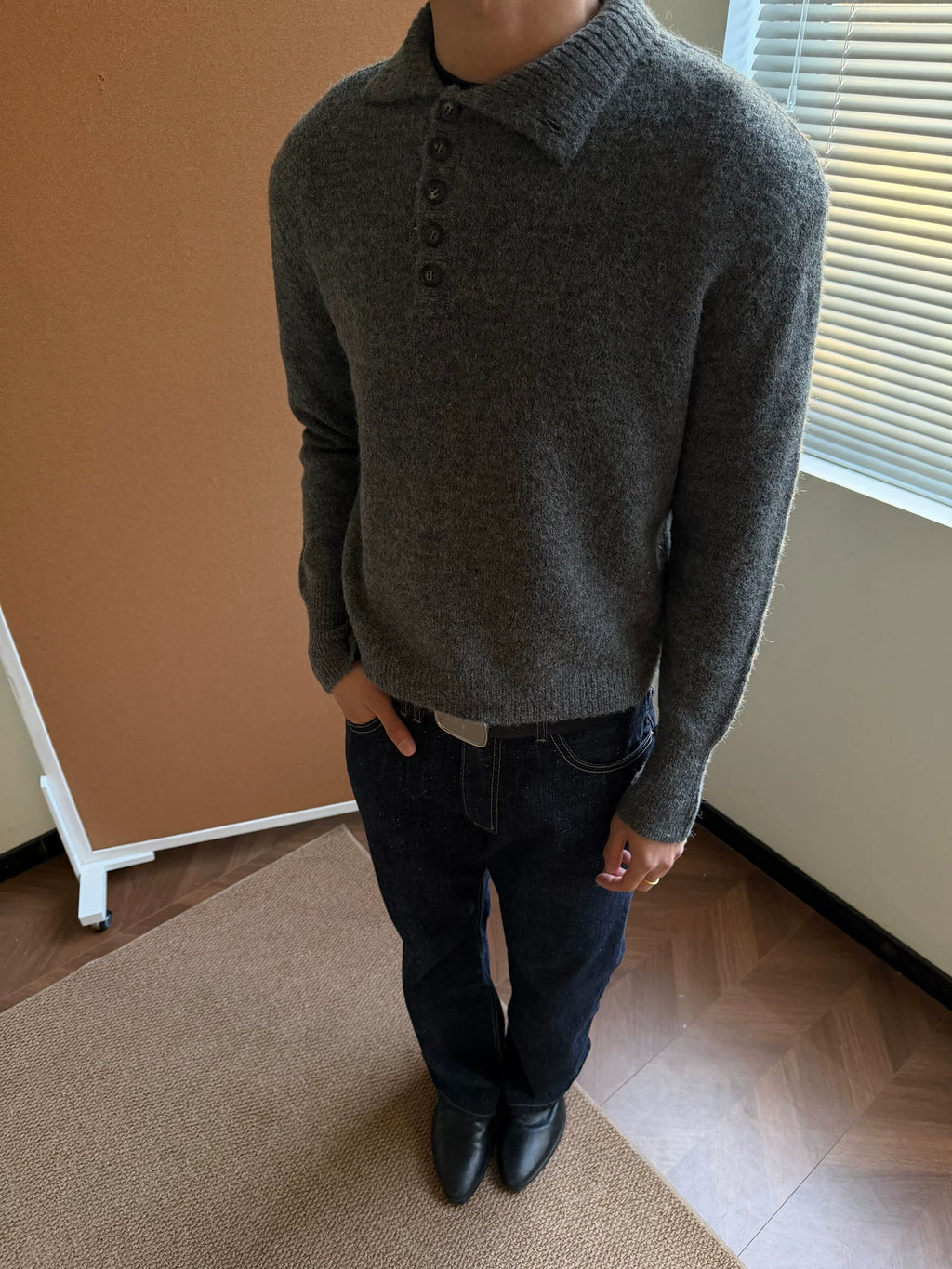 TAICHIISM Turtleneck Lapel Multi-form Wool-blend Soft Waxy Sweater