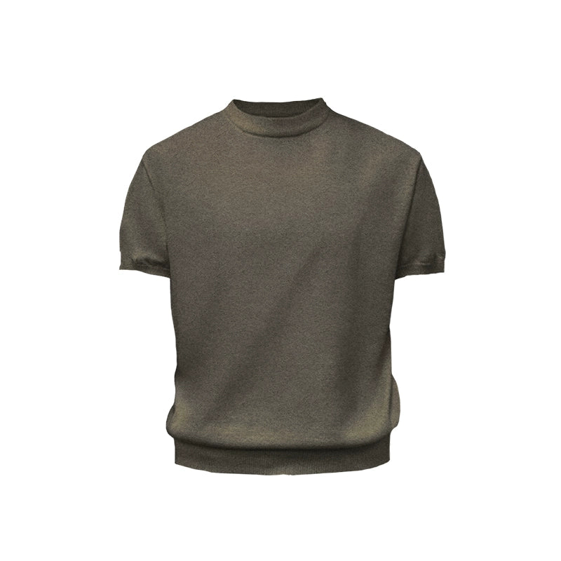 WANNA LAB Stretch-knit Sweater Front-shoulder Tee